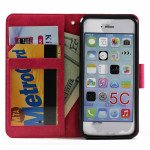 Wholesale iPhone 5C Slim Flip Leather Wallet Case (Pink)